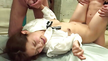 Fantastic Japanese maiden, Reina Hashimoto, yields to numerous lustful boys